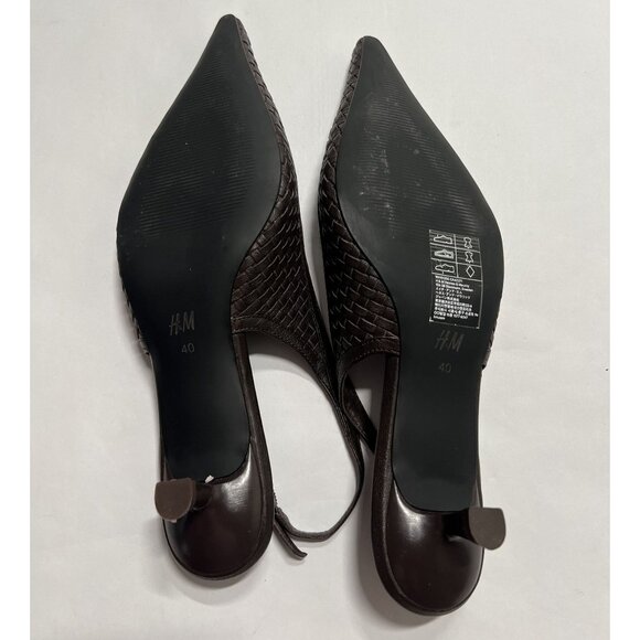 H&M Braided Leather Slingbacks in Dark Brown - Picture 7 of 7